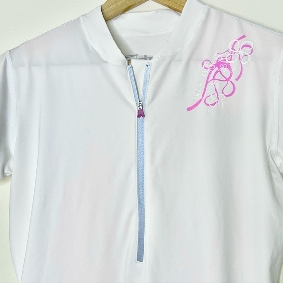 SKIRT Sports White Short Sleeves Cycling Jersey Top US M - Picture 3 of 5